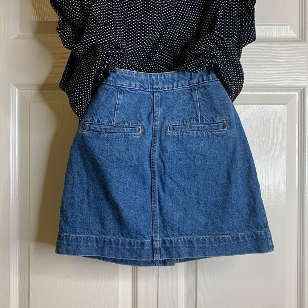 We The Free Blue Denim Skirt, button down, size 24 - Picture 4 of 10